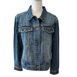 FRYE Studded Western Denim Jean Jacket L